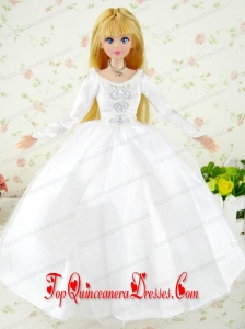 Fashion Handmade White Tulle Barbie Wedding Dress For Barbie Doll