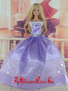 Gorgeous Lilac Gown With Sequins Made to Fit the Barbie Doll
