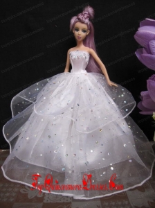 Romantic Wedding Gown With Sequins Dress For Noble Barbie