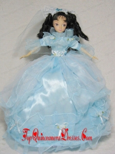 Sweet Blue Gown With 3/4 Length Sleeves For Barbie Doll