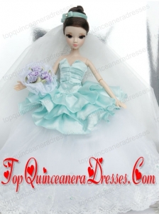 Beutiful Wedding Dress To Noble Barbie With Lace and Ruffles