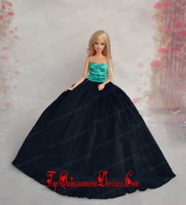 Elehant Black Sweetheart Lace Fashion Wedding Dress for Noble Barbie