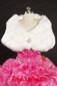 2014 Luxurious Rabbit Fur Party Wraps in White