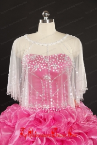 Cheap Beading Organza White Wraps for Summer