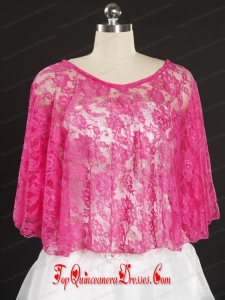 Hot Pink Beading Lace Hot Sale Wraps for 2014