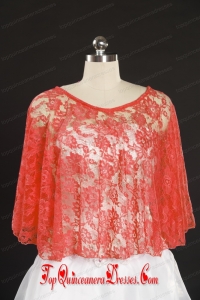 2014 Popular Red Beading Lace Wraps for Summer