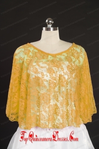 2014 Spring Beading Lace Gold Wraps for Fall
