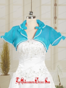 Baby Blue Wedding Party Organza Shawls with Beading