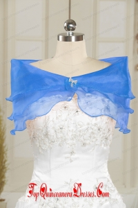 Beading Organza Blue Shawls for Wedding Party