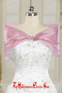 Beautiful Baby Pink Wedding Party Shawls with Beading