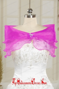 Beautiful Organza Beading Shawls in Fuchsia