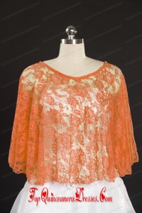 Elegant Orange Beading Lace Wraps for 2014