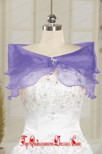 Lavender Organza Beading Shawls for Wedding