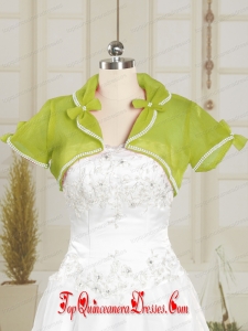 Olive Green Organza Wedding Party Shawls with Beading
