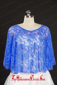 Royal Blue Lace Hot Sale 2014 Wraps with Beading