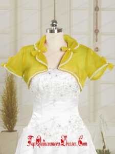 Yellow Cheap Wedding Party Shawls with Beading