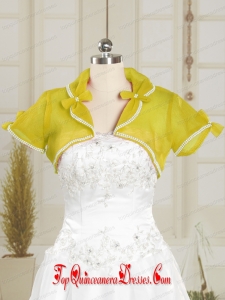 Yellow Cheap Wedding Party Shawls with Beading