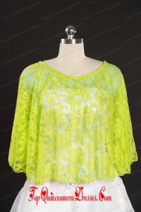 2014 Beading Lace Yellow Green Hot Sale Wraps