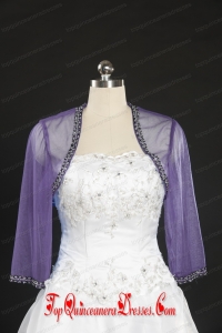 2014 Lavender Long Sleeves Wraps with Beading