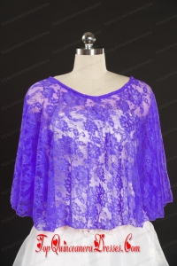 Purple Beading Lace Hot Sale Wraps for 2014