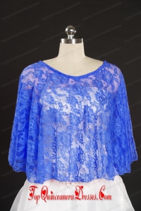 Royal Blue Beading Lace Hot Sale Wraps for 2014