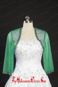2014 Fall Long Sleeves Organza Wraps in Green