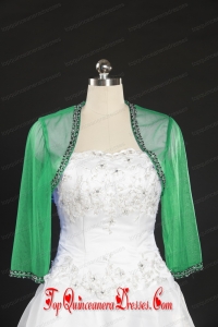 2014 Long Sleeves Turquiose Wraps with Beading