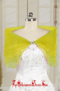 2014 Organza Beading New Style Shawls in Yellow