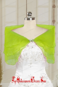 2014 Organza Beading Shawls in Yellow Green