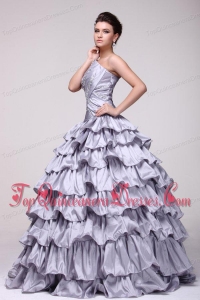 Lavender V-neck Beading and Ruffles Layered Quinceanera Dress