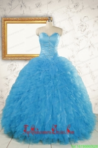 2015 Most Popular Baby Blue Quinceanera Dresses with Beading