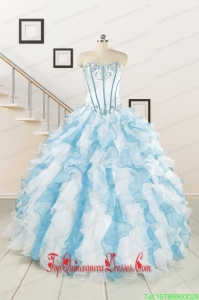 2015 Pretty Appliques and Ruffles Quinceanera Dresses in Multi-color