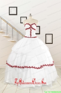 2015 Sweetheart Ball Gown Quinceanera Dresses with Appliques
