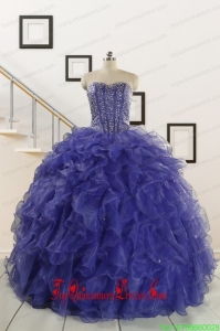 2015 Pretty Sweetheart Quinceanera Dresses with Sequins and Ruffles