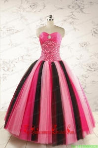 Unique Multi-color 2015 Quinceanera Dresses with Beading