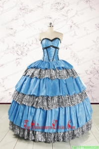 Custom Made Beading Sweetheart Ball Gown Quinceanera Dresses for 2015