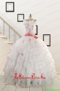 2015 Custom Made Quinceanera Dresses with Appliques and Belt