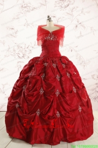 2015 Custom Made Sweetheart Appliques Quinceanera Dresses