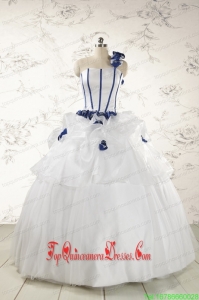 Custom Made White One Shoulder Hand Made Flower Quinceanera Dress for 2015