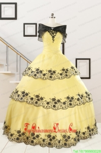Custom Made Ball Gown Appliques Quinceanera Dress for 2015