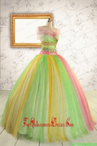 2015 Custom Made Sweet 16 Dresses in Multi-color with Beading