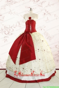 Custom Made Multi Color Quinceanera Gowns with Appliques and Bowknots