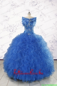 Custom Made Quinceanera Dresses in Royal Blue Appliques