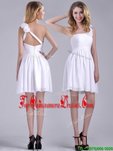 Classical Criss Cross White Dama Dress with Hand Crafted Flowers