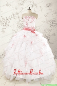 Custom Made Appliques White Quinceanera Dresses