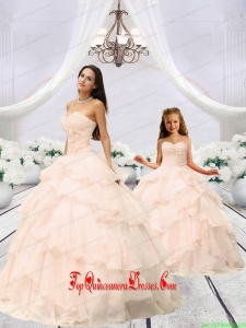 Affordable Beading and Ruching Princesita Dress in Champagne