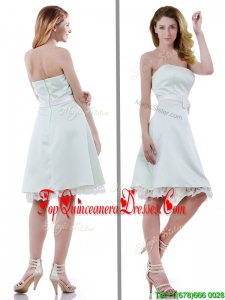 Discount Taffeta Apple Green Dama Dress with Bowknot and Lace