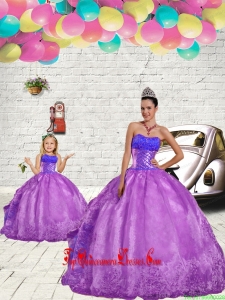 2015 Luxurious Beading and Embroidery Princesita Dress in Purple