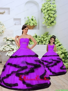 Top Seller Beading and Ruching Princesita Dress in Eggplant Purple for 2015