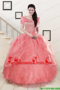 Pretty Beaded Ball Gown Sweetheart Quinceanera Dresses for 2015